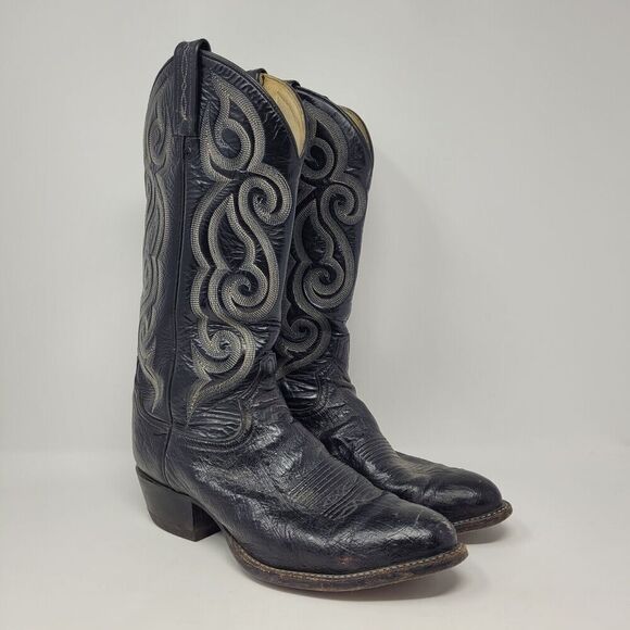 Tony Lama Other - Tony Lama Boots Mens 8.5D Black Leather Western Cowboy Rodeo 8410